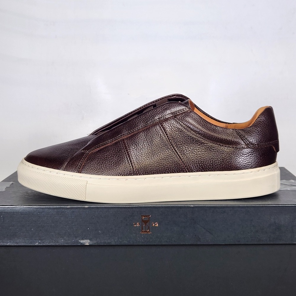 Allen Edmonds Sneakers Mens Size 7.5 Dark Brown Leather Colton Slip On Shoes